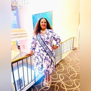 Purple and white jacket dress up